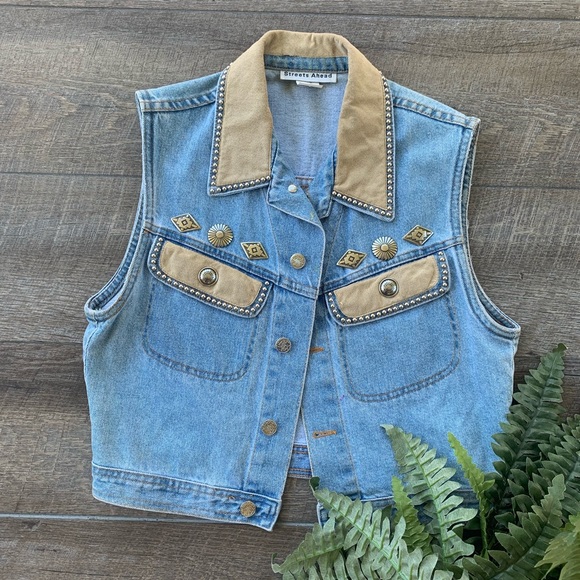 Streets Ahead Jackets & Blazers - Vintage Streets Ahead Jean Studded Jacket